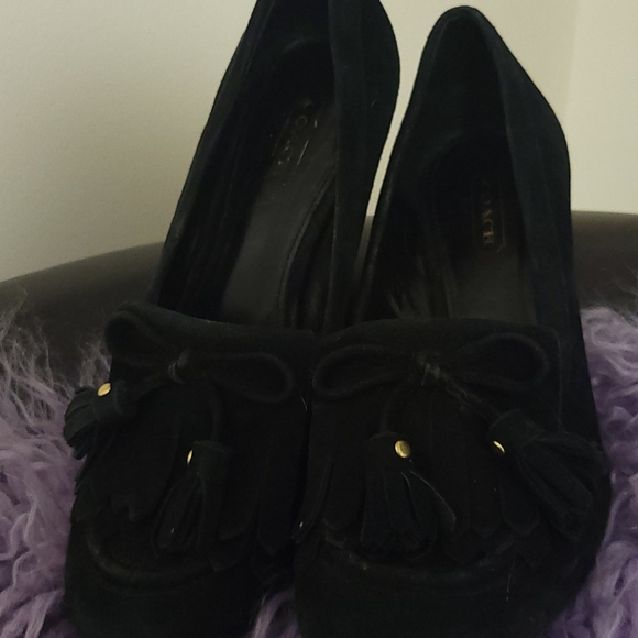 Coach authentic Suede wedge shoes sz 6 - Picture 3 of 3